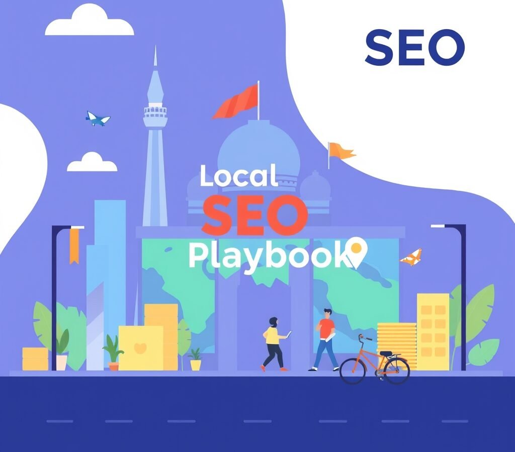 Local SEO playbook for Delhi-NCR brands, editorial illustration